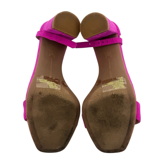 INC Satin Heels Womens Size 6.5M Purple Strappy Block Heel - Picture 7 of 8